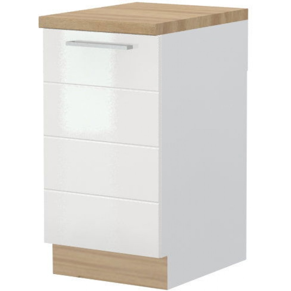 Επιδαπέδιο ντουλάπι Hudson R-45-1K-Λευκό - Λευκό γυαλιστερό