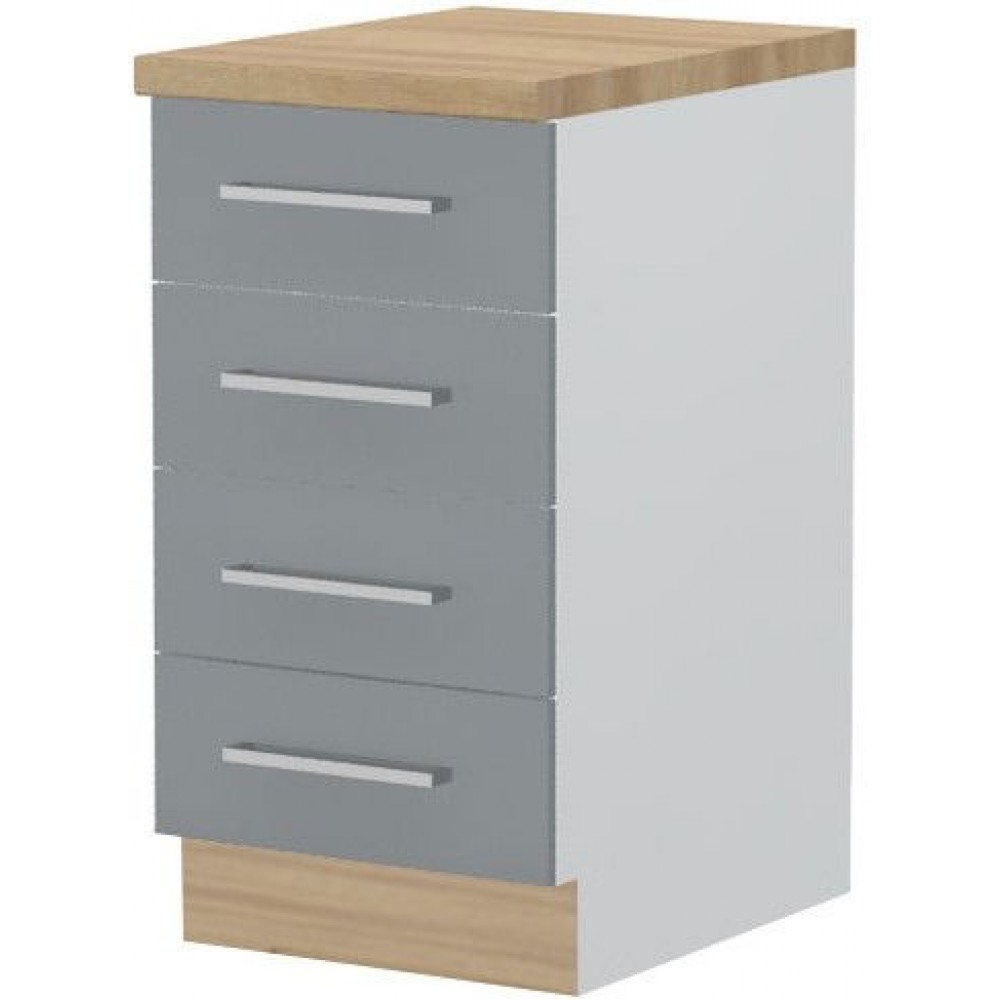 Επιδαπέδιο ντουλάπι Hudson R-45-4F-Λευκό - Γκρι