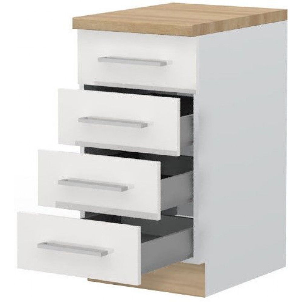 Επιδαπέδιο ντουλάπι Hudson R-45-4MBOX-Λευκό - Λευκό γυαλιστερό