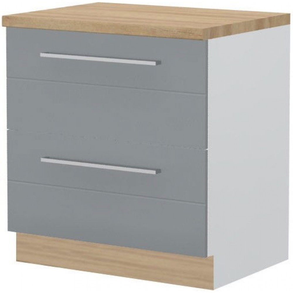 Επιδαπέδιο ντουλάπι Hudson R-80-2F-Λευκό - Γκρι