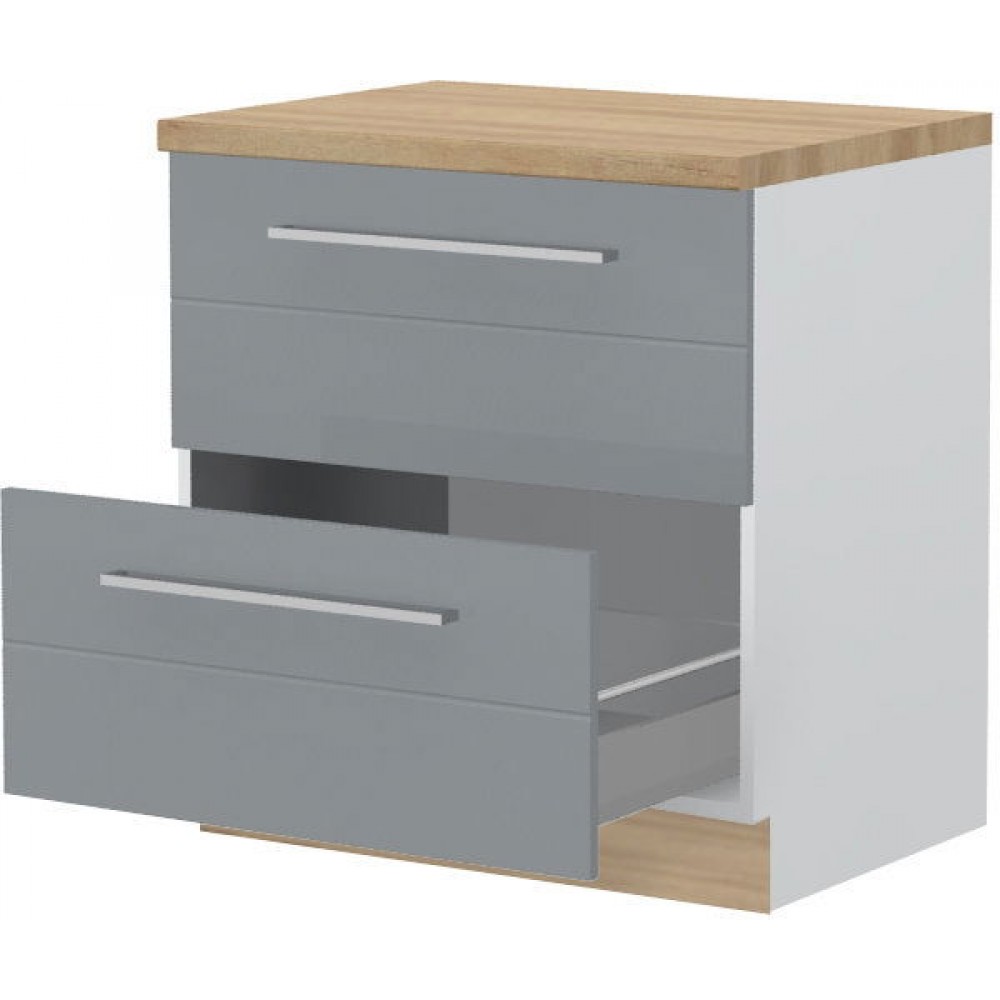 Επιδαπέδιο ντουλάπι Hudson R-80-2MBOX-Λευκό - Γκρι