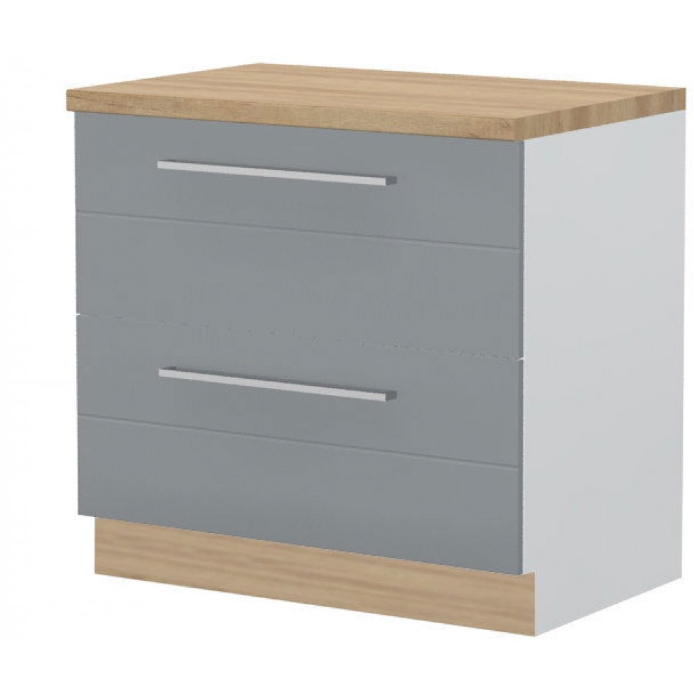 Επιδαπέδιο ντουλάπι Hudson R-90-2F-Λευκό - Γκρι