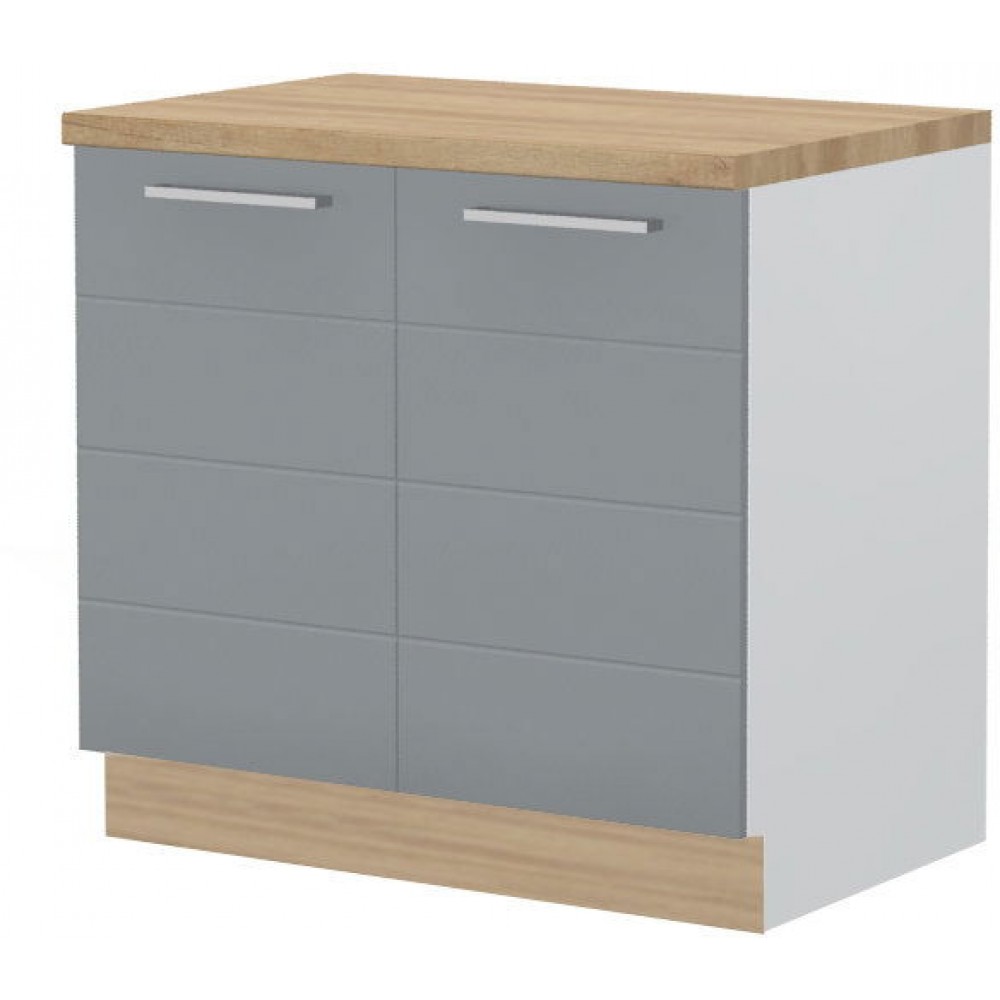 Επιδαπέδιο ντουλάπι Hudson R-90-2K-Λευκό - Γκρι