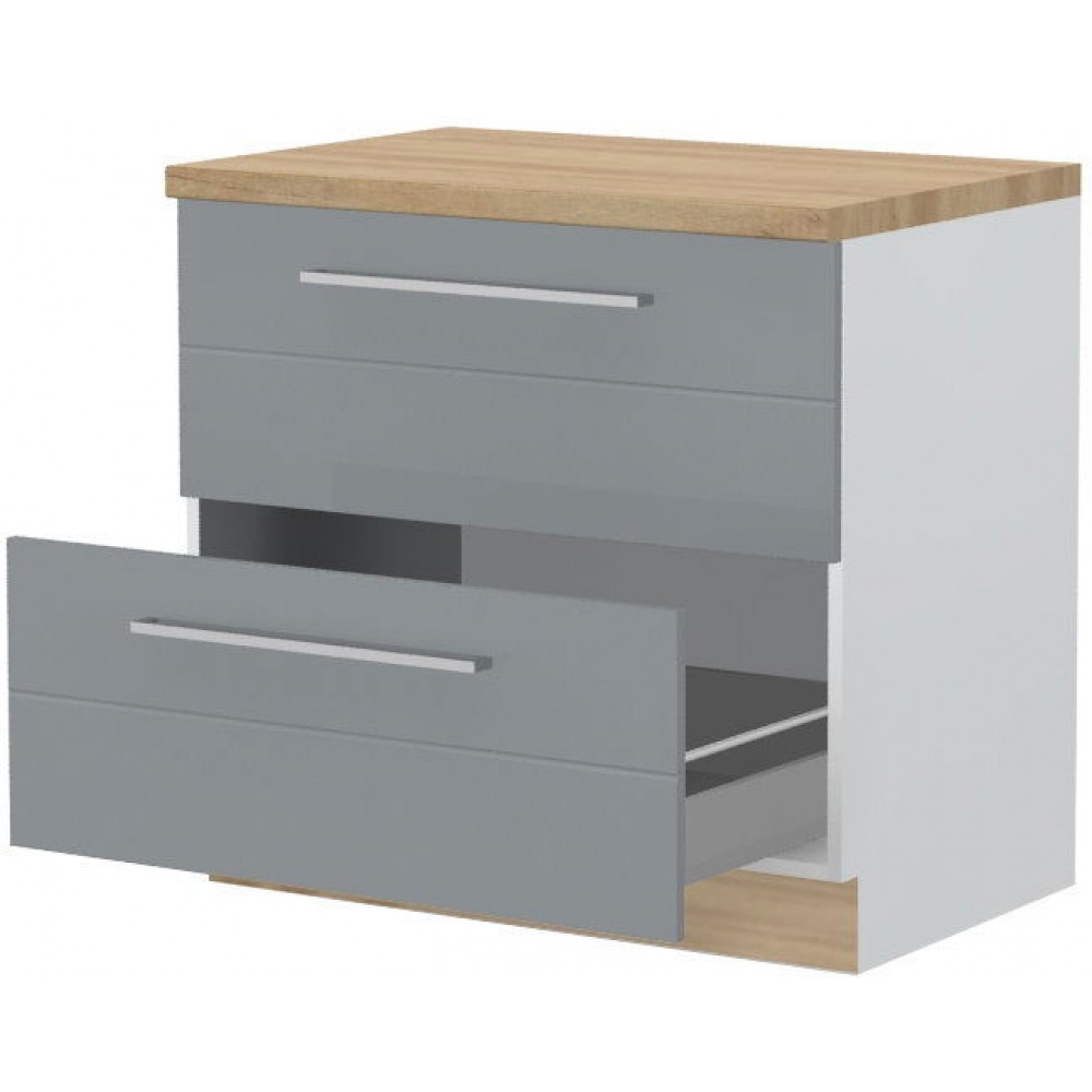 Επιδαπέδιο ντουλάπι Hudson R-90-2MBOX-Λευκό - Γκρι