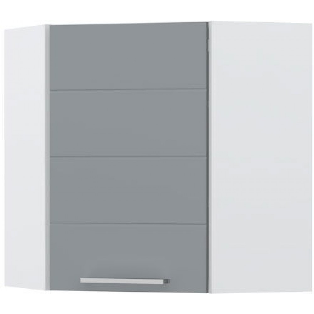 Ντουλάπι κρεμαστό γωνιακό Hudson V7-UG-1K-Λευκό - Γκρι