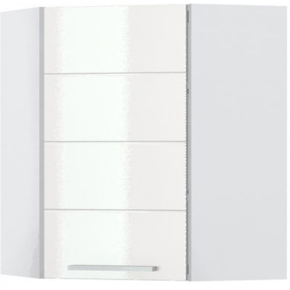 Ντουλάπι κρεμαστό γωνιακό Hudson V7-UG-1K-Λευκό - Λευκό γυαλιστερό