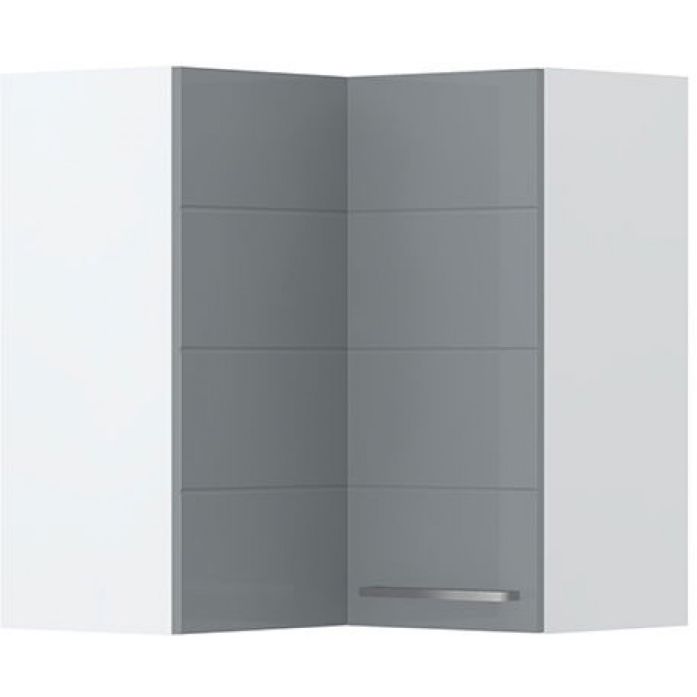 Ντουλάπι κρεμαστό γωνιακό Hudson V7-UG-2K-Λευκό - Γκρι