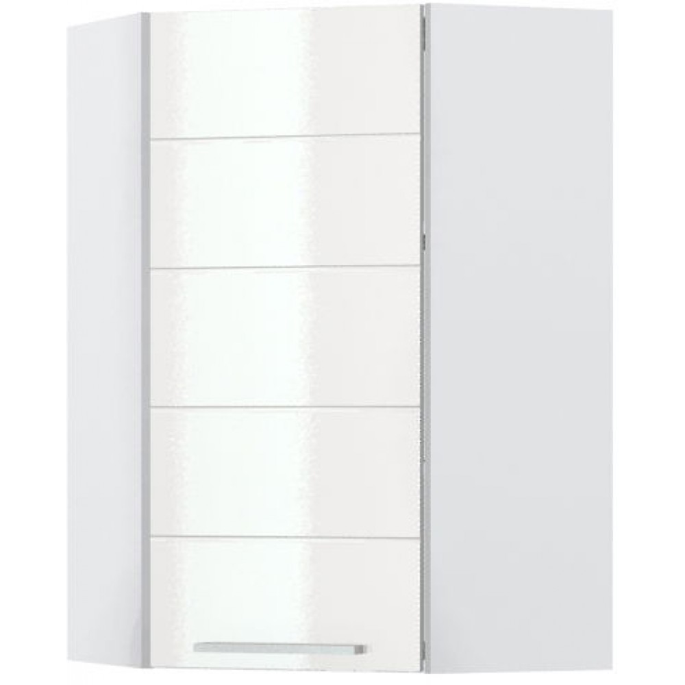 Ντουλάπι κρεμαστό γωνιακό Hudson V9-UG-1K-Λευκό - Λευκό γυαλιστερό