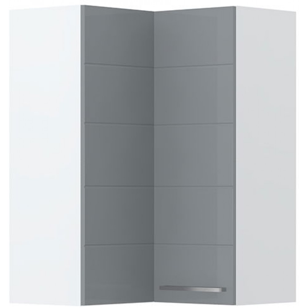 Ντουλάπι κρεμαστό γωνιακό Hudson V9-UG-2K-Λευκό - Γκρι