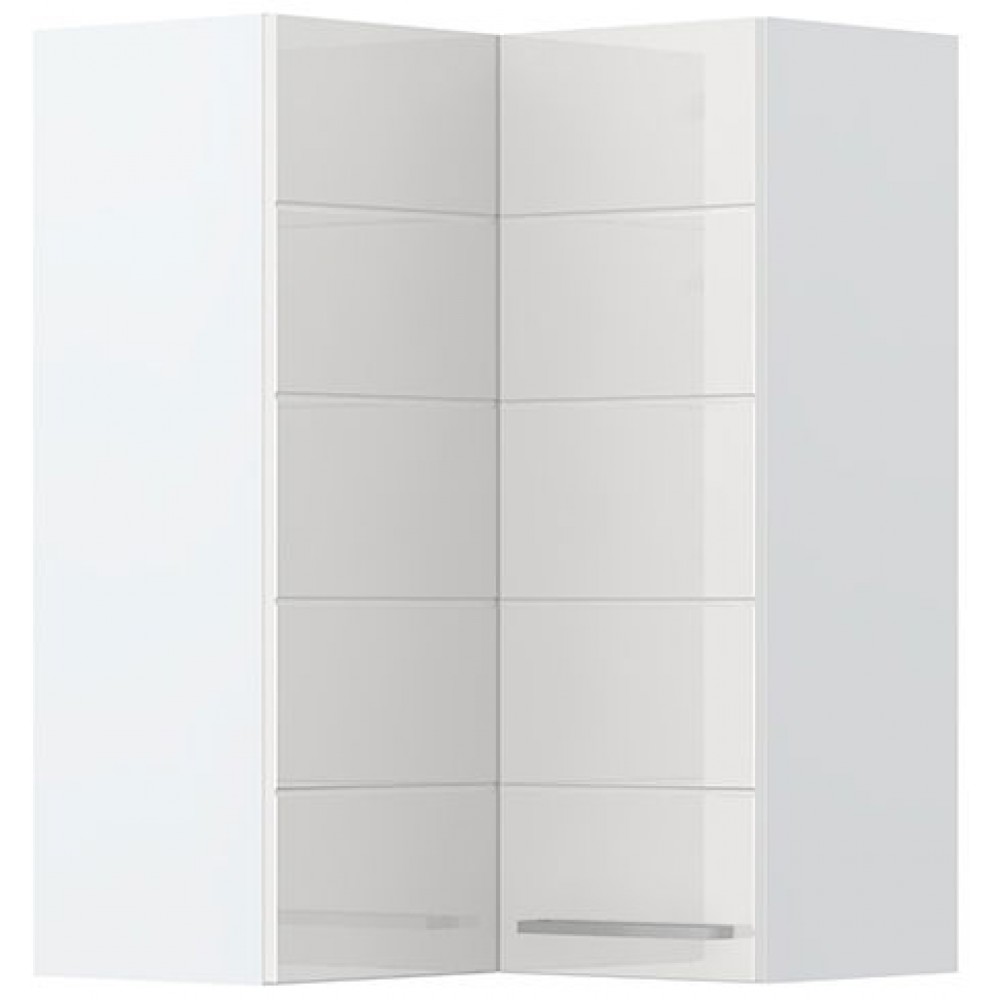Ντουλάπι κρεμαστό γωνιακό Hudson V9-UG-2K-Λευκό - Λευκό γυαλιστερό