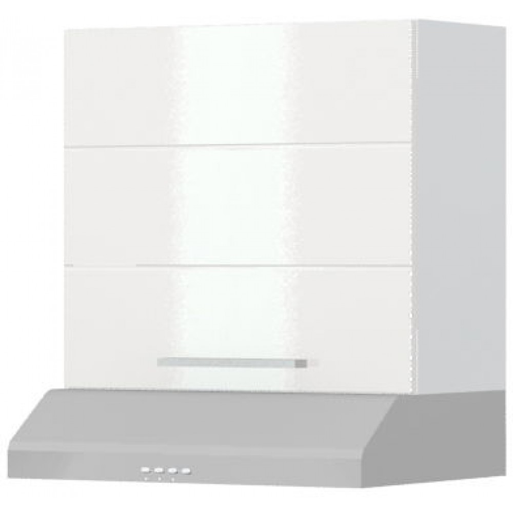 Ντουλάπι κρεμαστό Hudson A7-60-1K για απορροφητήρα-Λευκό - Λευκό γυαλιστερό