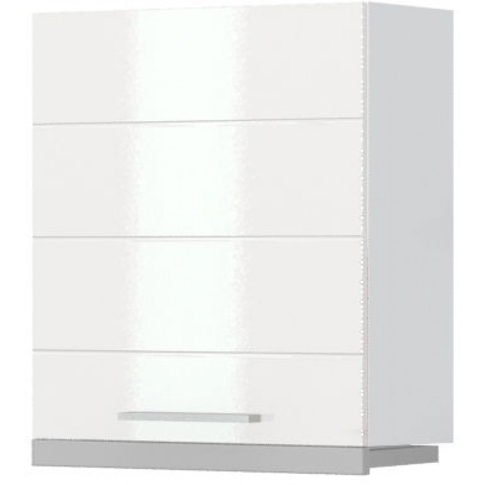 Ντουλάπι κρεμαστό Hudson A7-60-1KU για απορροφητήρα συρόμενο-Λευκό - Λευκό γυαλιστερό