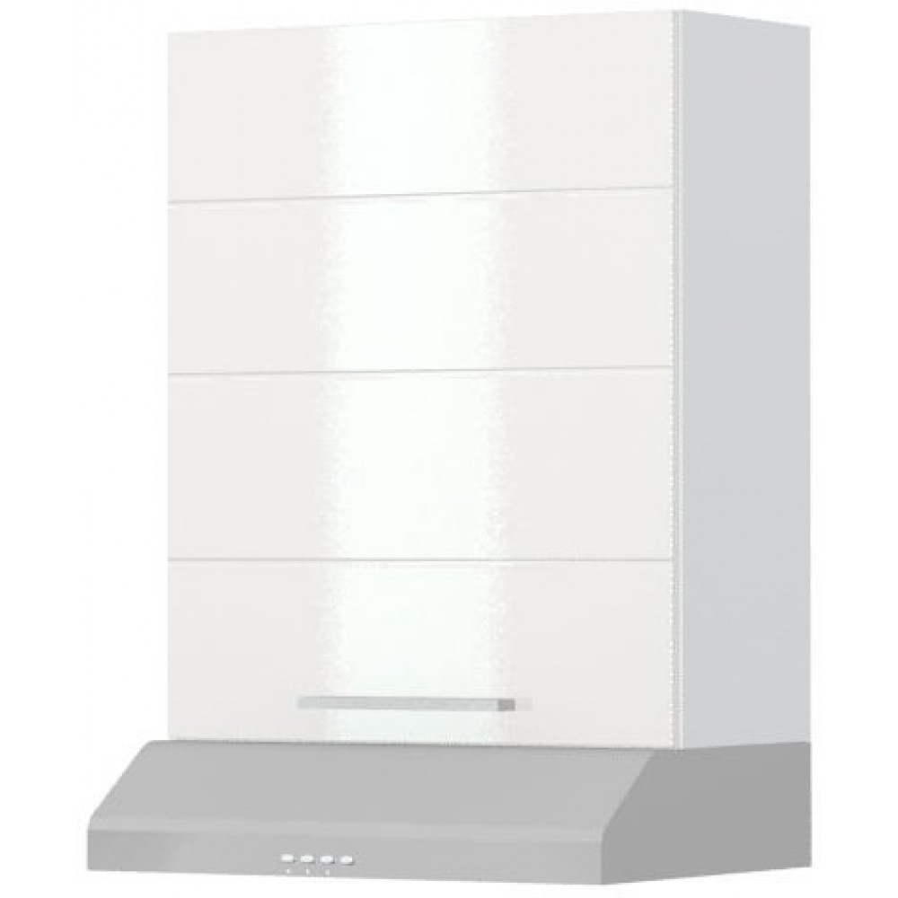 Ντουλάπι κρεμαστό Hudson A9-60-1K για απορροφητήρα-Λευκό - Λευκό γυαλιστερό