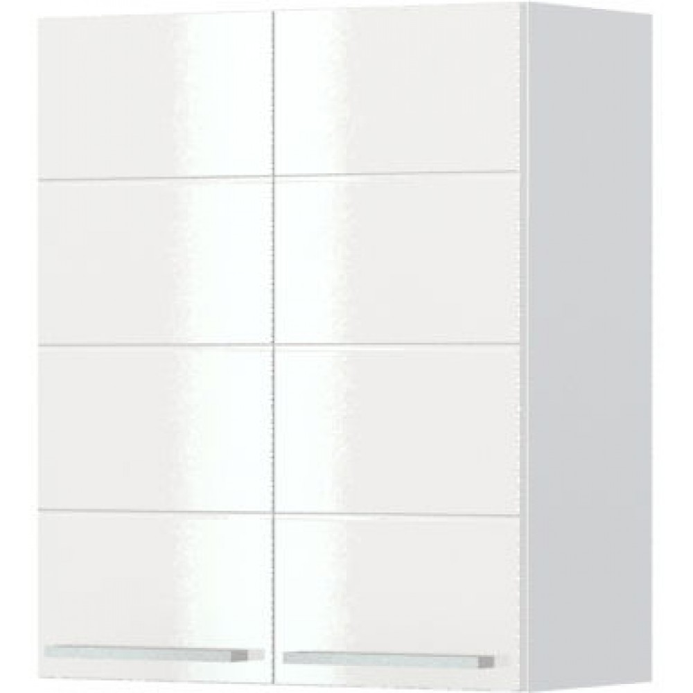 Ντουλάπι κρεμαστό Hudson V7-60-2K-Λευκό - Λευκό γυαλιστερό