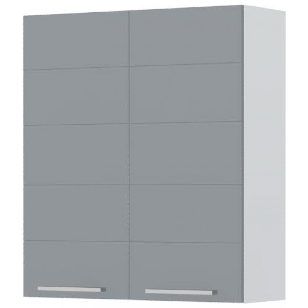 Ντουλάπι κρεμαστό Hudson V9-80-2K-Λευκό - Γκρι