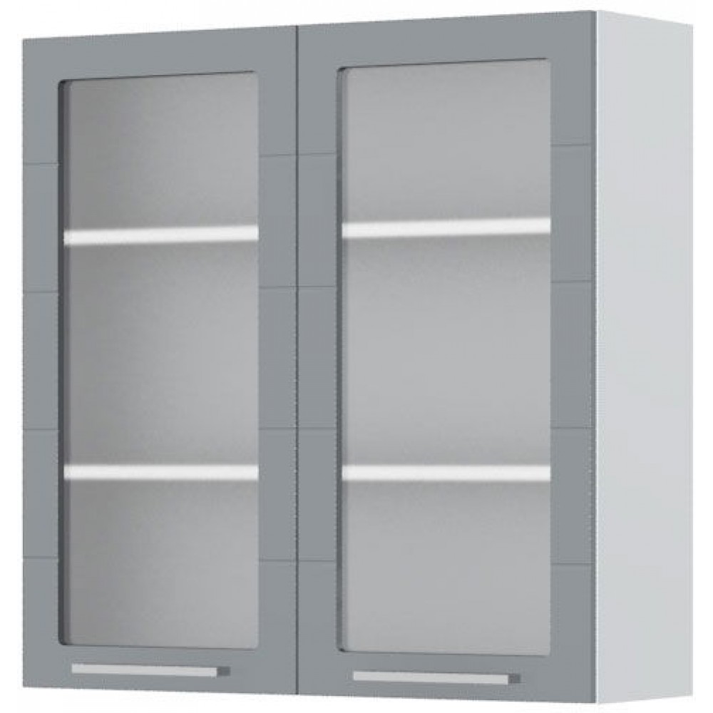 Ντουλάπι κρεμαστό Hudson V9-90-2KS-Λευκό - Γκρι