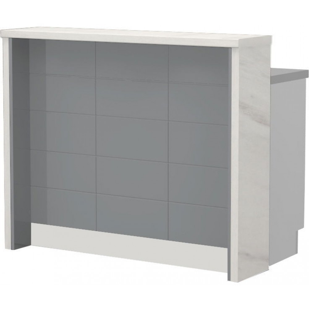 Πάγκος νησίδας Hudson-Μήκος: 120 εκ.-Γκρι-White Marble