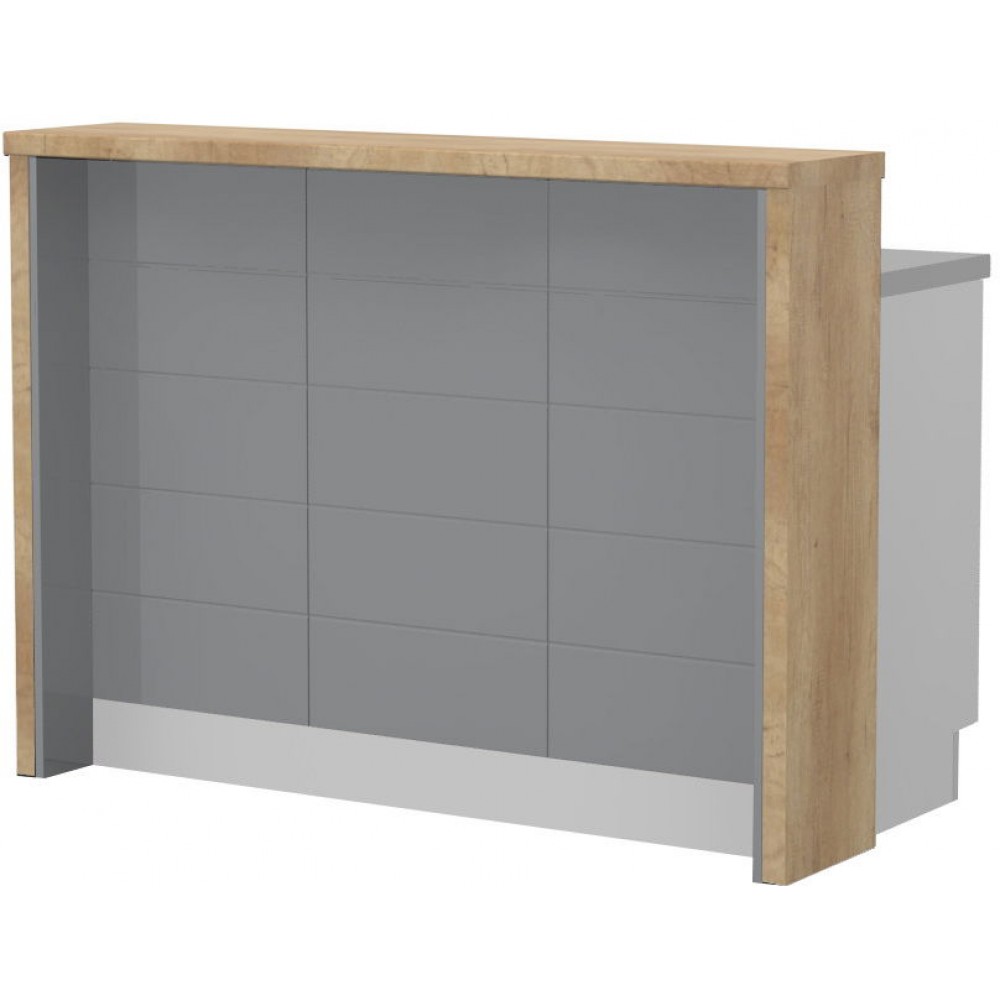 Πάγκος νησίδας Hudson-Μήκος: 135 εκ.-Γκρι-Nebraska Oak