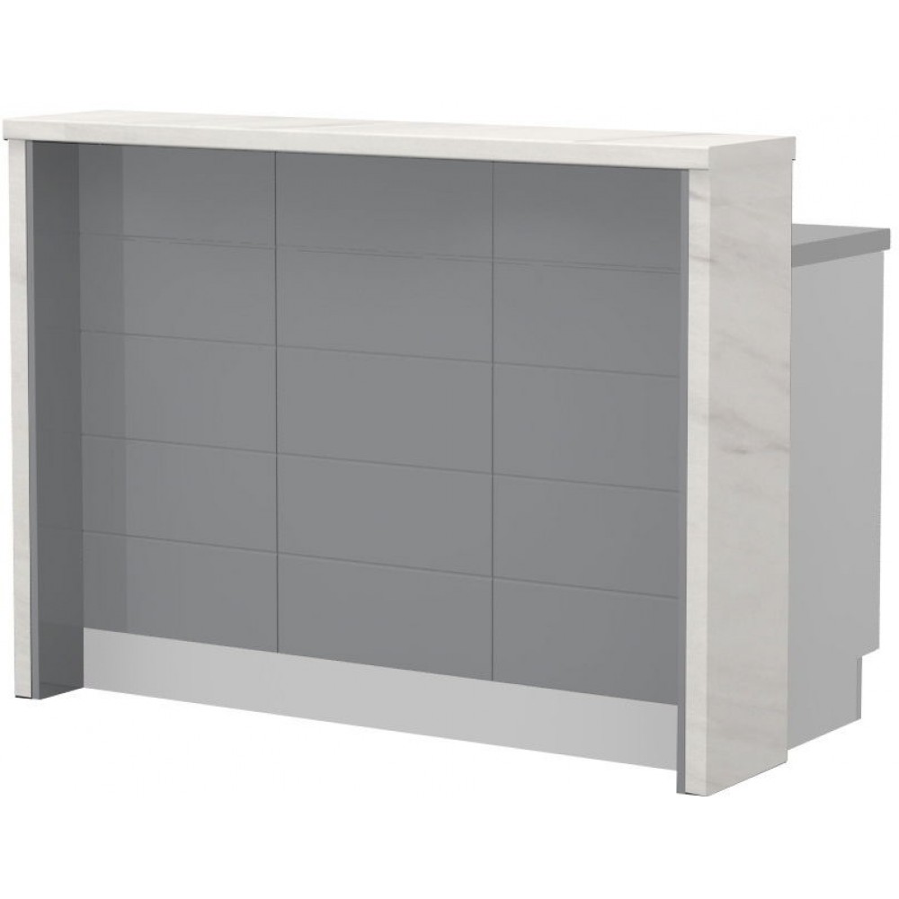 Πάγκος νησίδας Hudson-Μήκος: 135 εκ.-Γκρι-White Marble