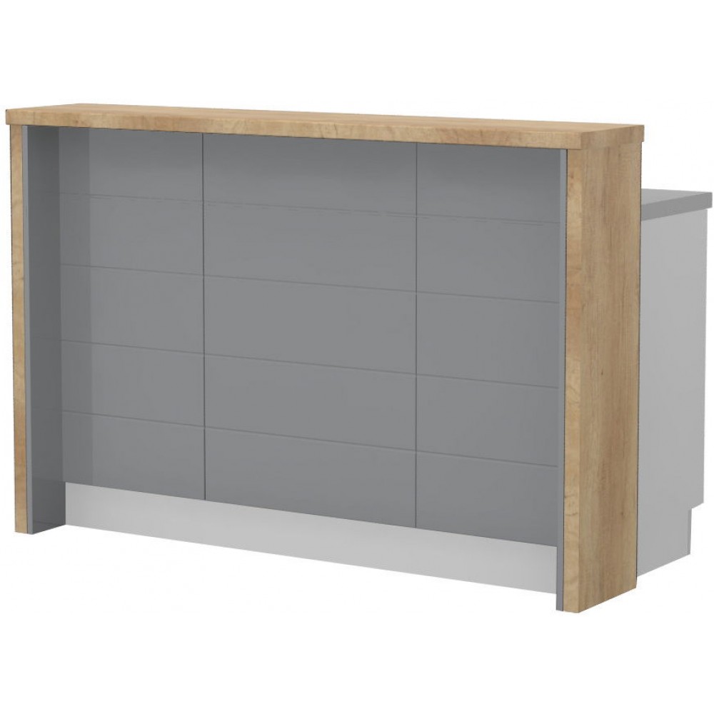 Πάγκος νησίδας Hudson-Μήκος: 150 εκ.-Γκρι-Nebraska Oak