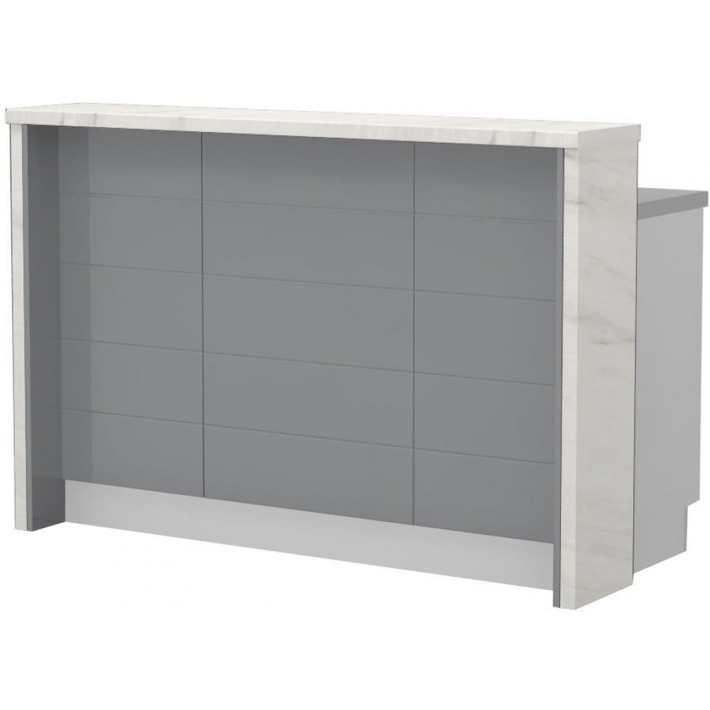 Πάγκος νησίδας Hudson-Μήκος: 150 εκ.-Γκρι-White Marble