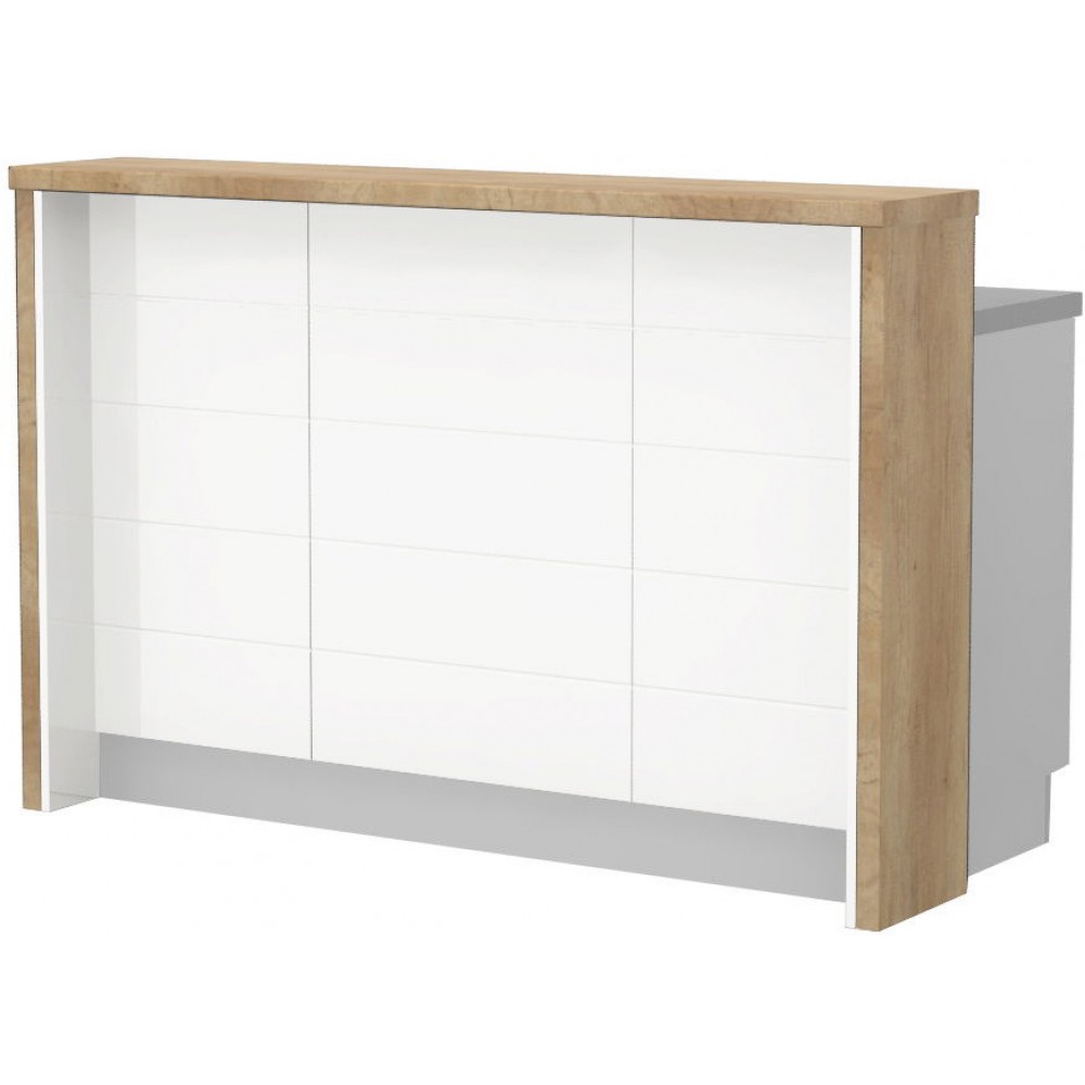 Πάγκος νησίδας Hudson-Μήκος: 150 εκ.-Λευκό-Nebraska Oak