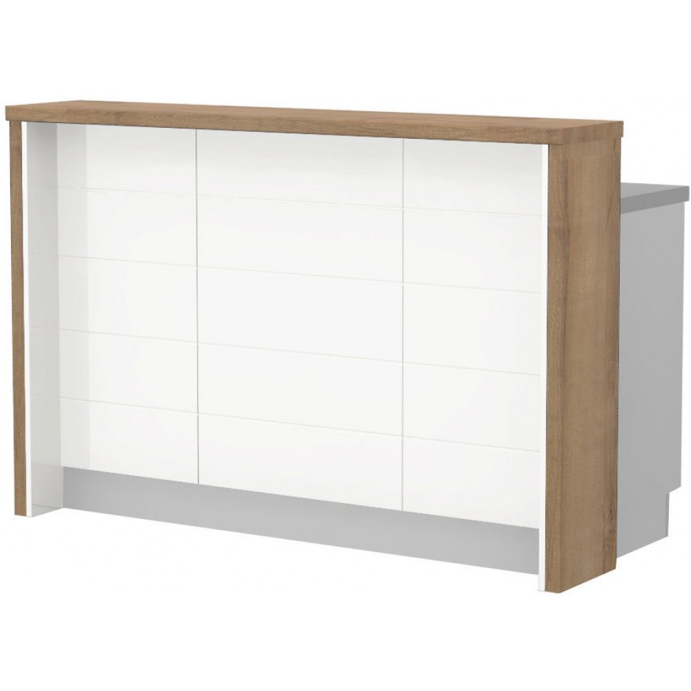 Πάγκος νησίδας Hudson-Μήκος: 150 εκ.-Λευκό-Pacific Walnut