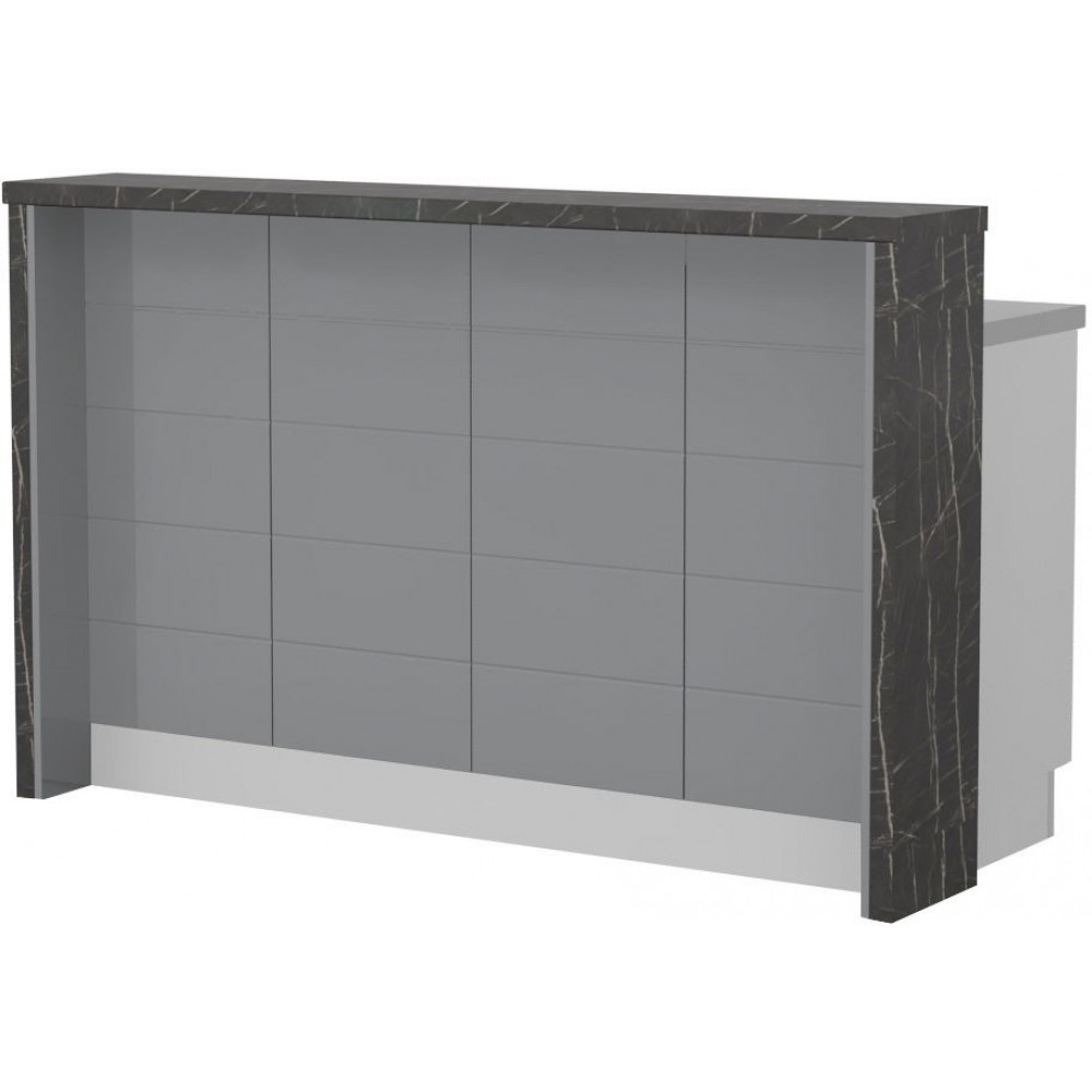 Πάγκος νησίδας Hudson-Μήκος: 160 εκ.-Γκρι-Black Stone