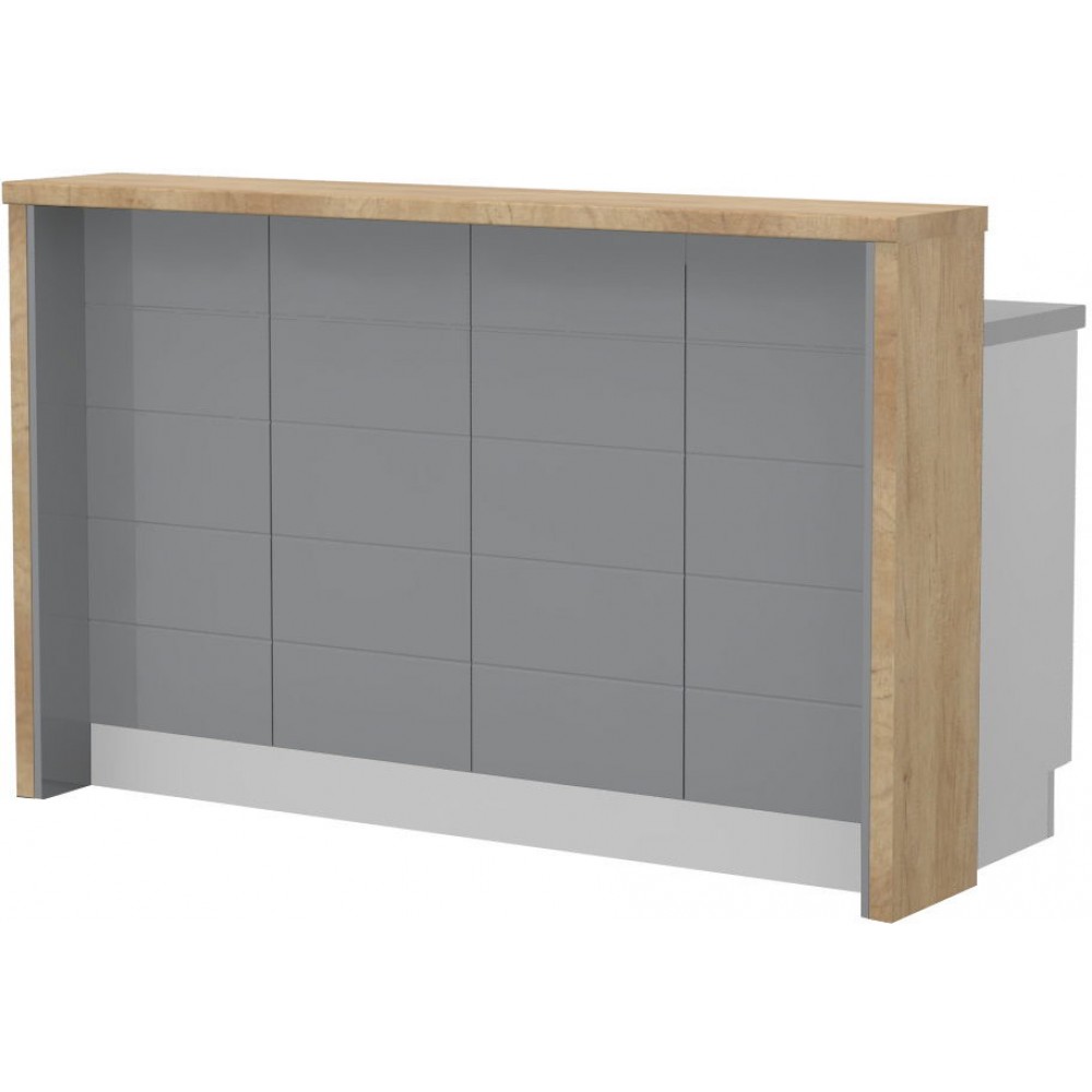 Πάγκος νησίδας Hudson-Μήκος: 160 εκ.-Γκρι-Nebraska Oak