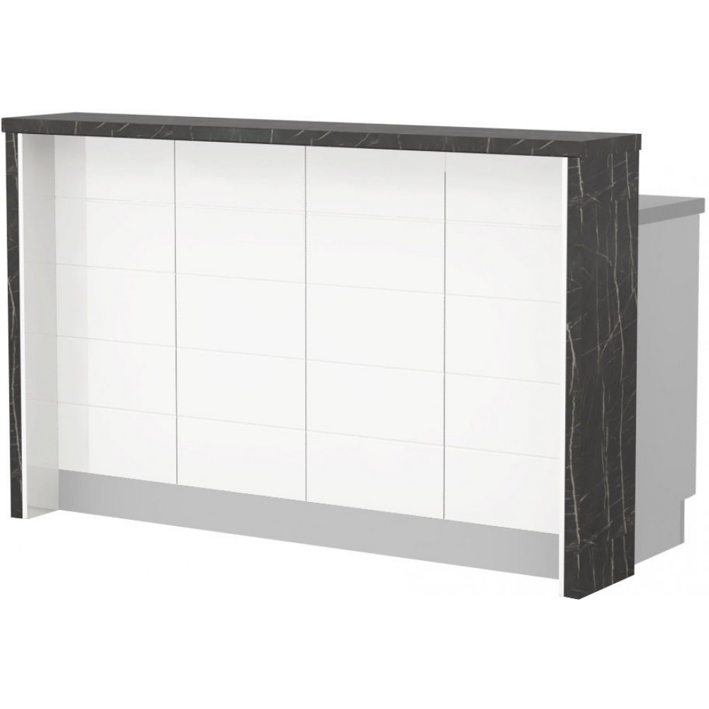 Πάγκος νησίδας Hudson-Μήκος: 160 εκ.-Λευκό-Black Stone