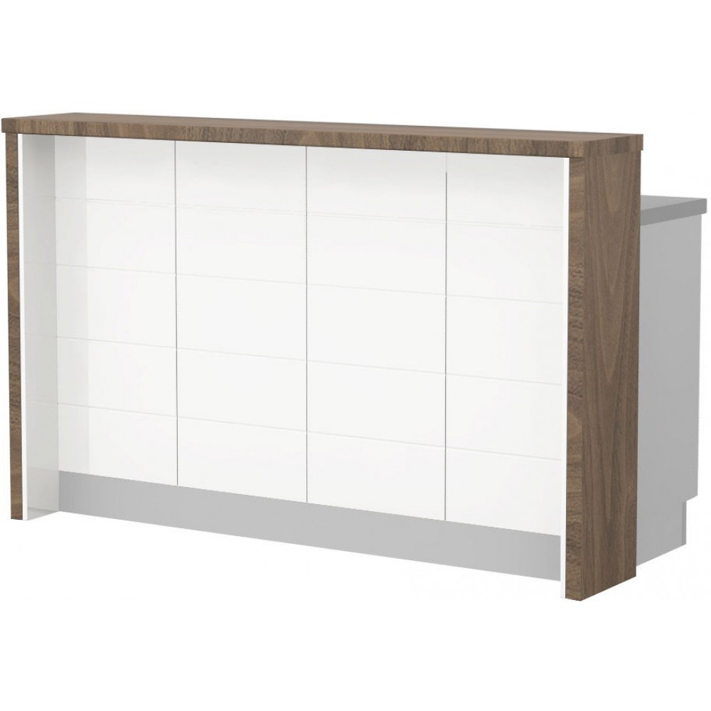 Πάγκος νησίδας Hudson-Μήκος: 160 εκ.-Λευκό-Carini Wallnut