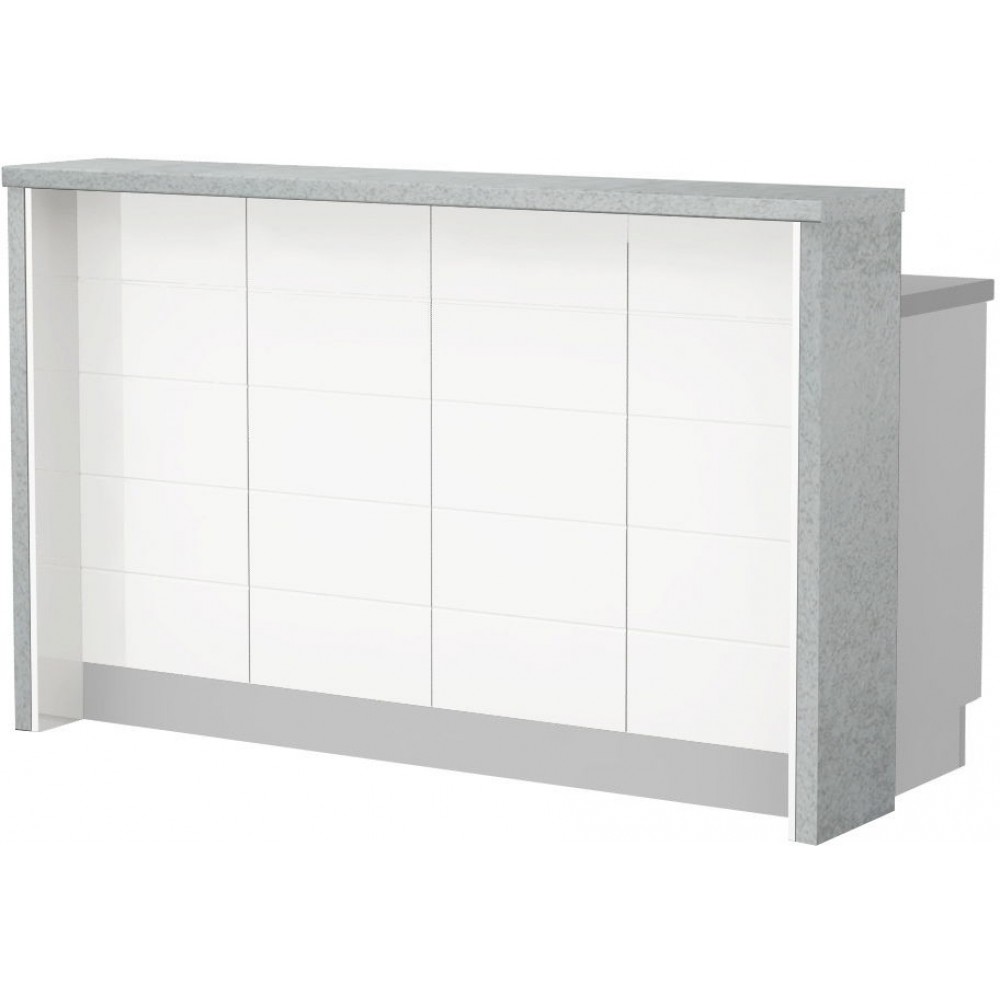 Πάγκος νησίδας Hudson-Μήκος: 160 εκ.-Λευκό-Chromix Silver