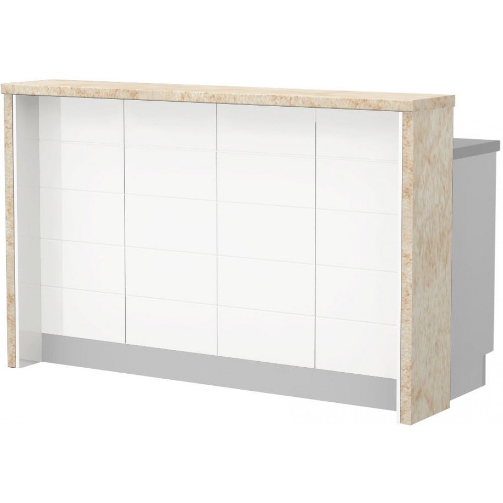 Πάγκος νησίδας Hudson-Μήκος: 160 εκ.-Λευκό-Latino Marble