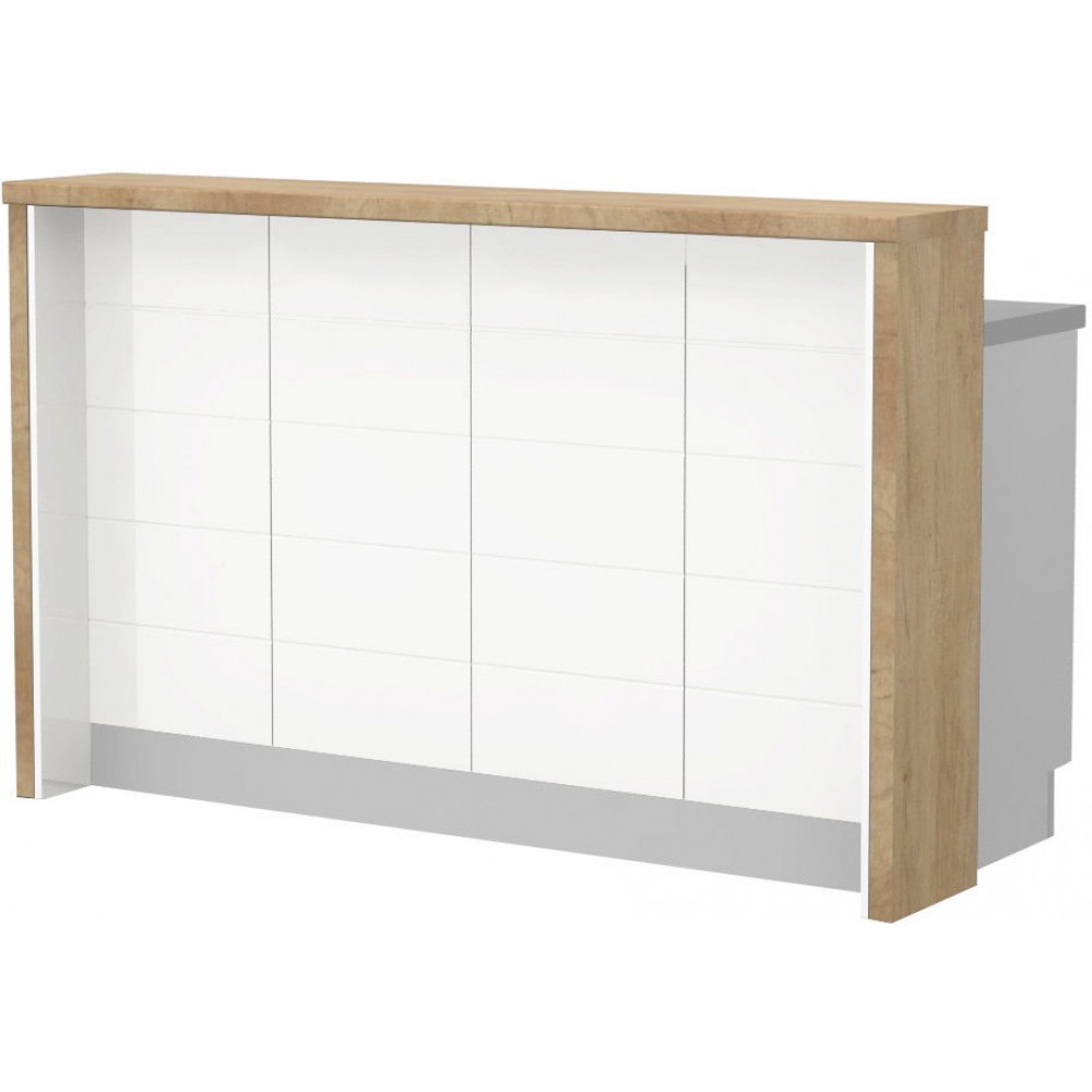 Πάγκος νησίδας Hudson-Μήκος: 160 εκ.-Λευκό-Nebraska Oak