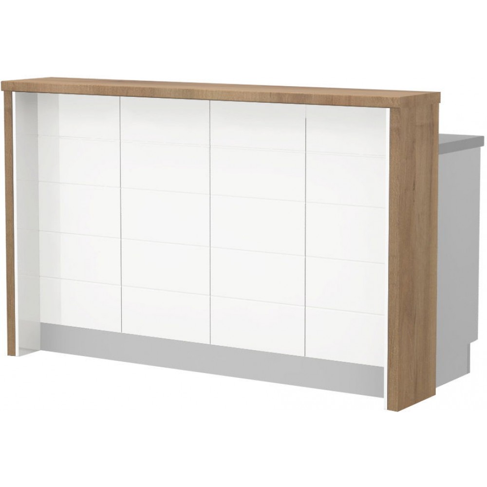 Πάγκος νησίδας Hudson-Μήκος: 160 εκ.-Λευκό-Pacific Walnut