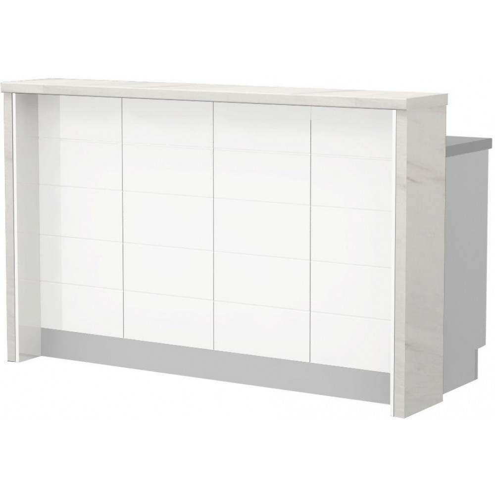 Πάγκος νησίδας Hudson-Μήκος: 160 εκ.-Λευκό-White Marble