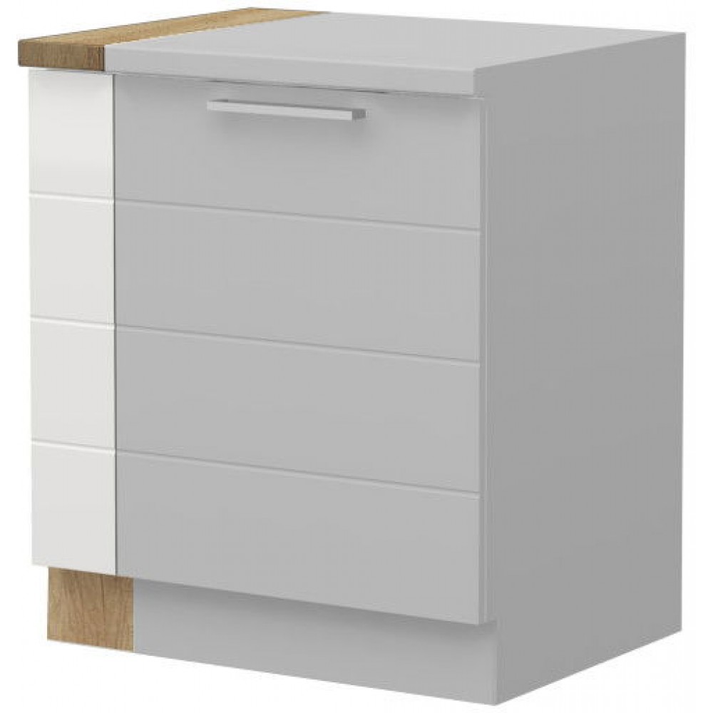 Προσαρμόσιμη επέκταση επιδαπέδιου ντουλαπιού Hudson R-Λευκό - Λευκό γυαλιστερό