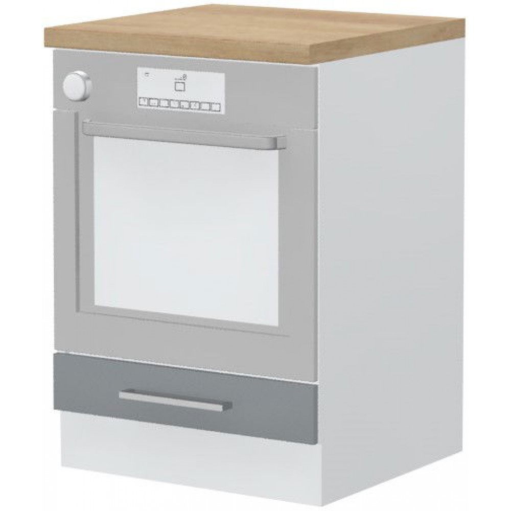 Επιδαπέδιο ντουλάπι φούρνου Hudson R-60-R-Λευκό - Γκρι