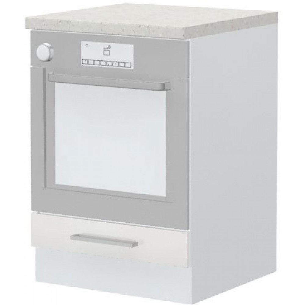 Επιδαπέδιο ντουλάπι φούρνου Hudson R-60-R-Λευκό - Λευκό γυαλιστερό