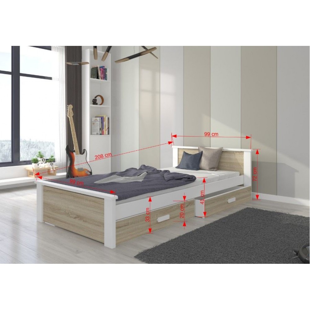 Παιδικό Κρεβάτι Avanta-200 x 90-Leuko 208x99x72