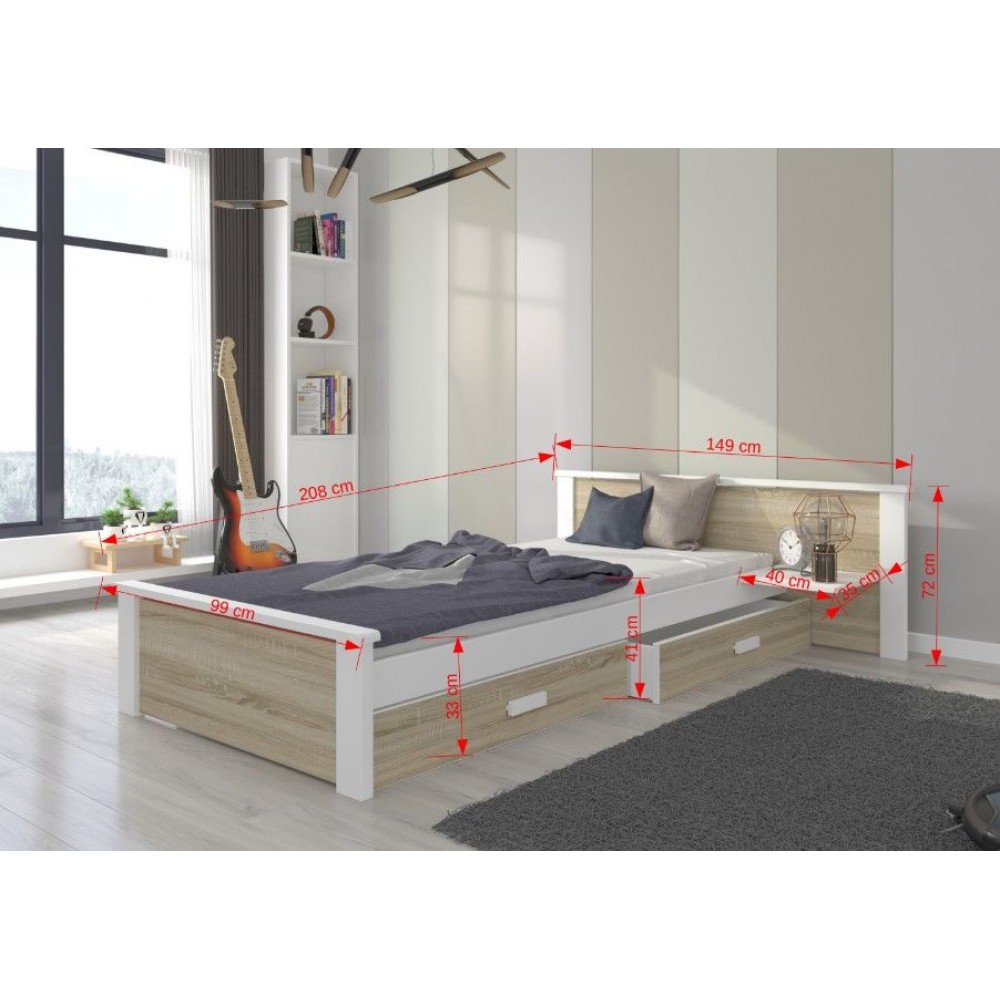 Παιδικό Κρεβάτι Avanta plus-200 x 90-Leuko-Artisan 208x149x72