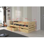 Παιδικό Κρεβάτι Bremen-200 x 90-Roz 205x97x63