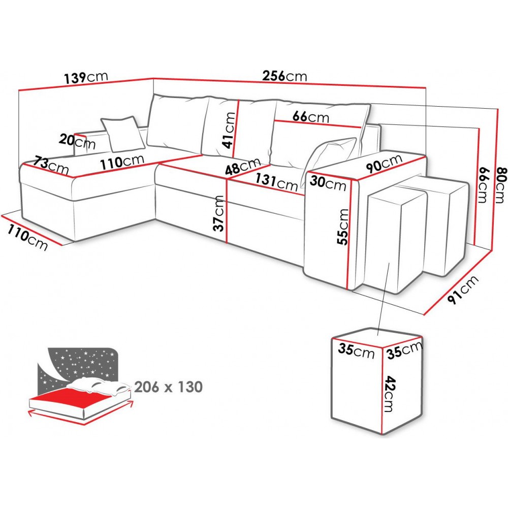 Γωνιακός καναπές Kansas-Mauro