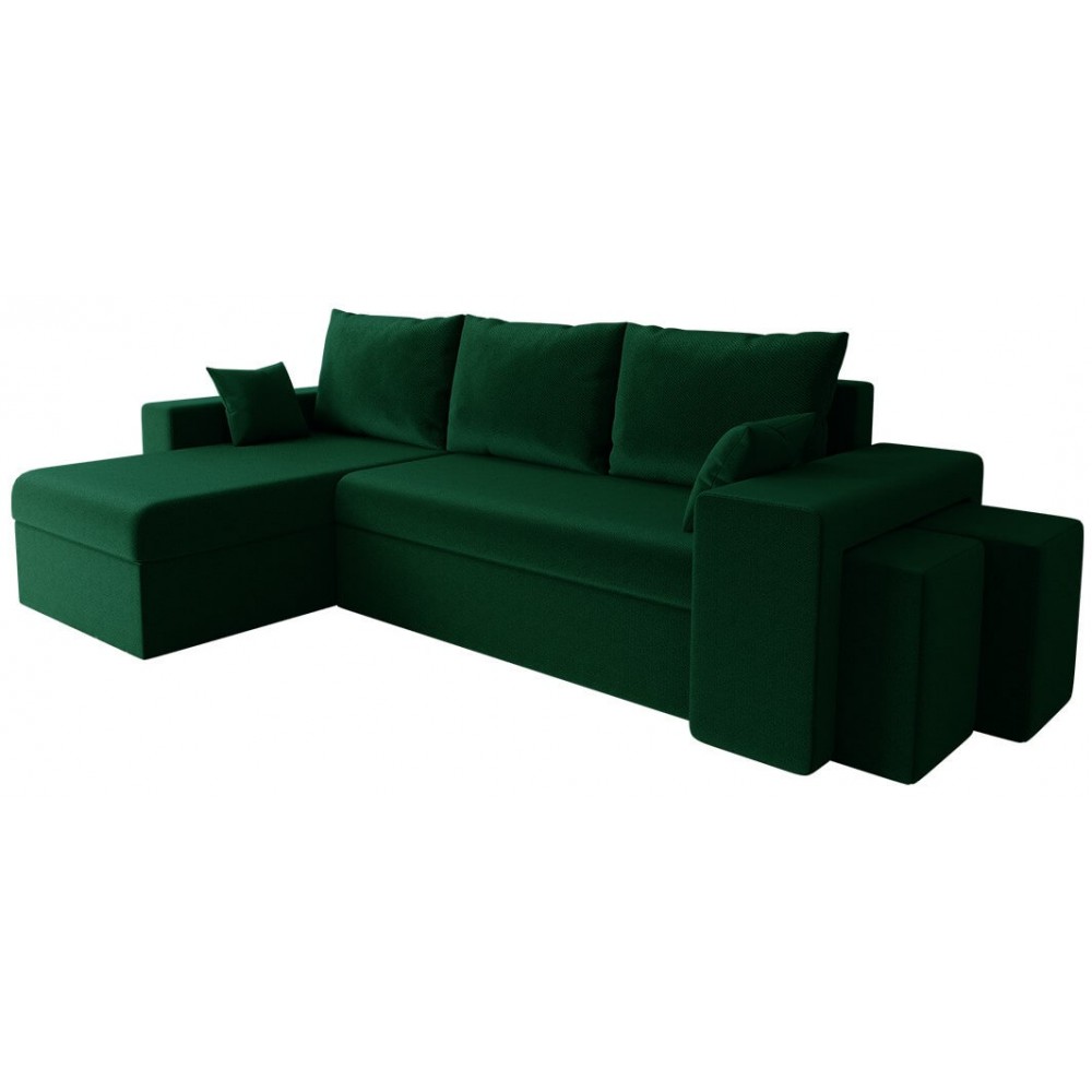 Γωνιακός καναπές Kansas-Prasino