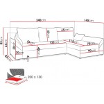 Γωνιακός καναπές Dante L-Gkri