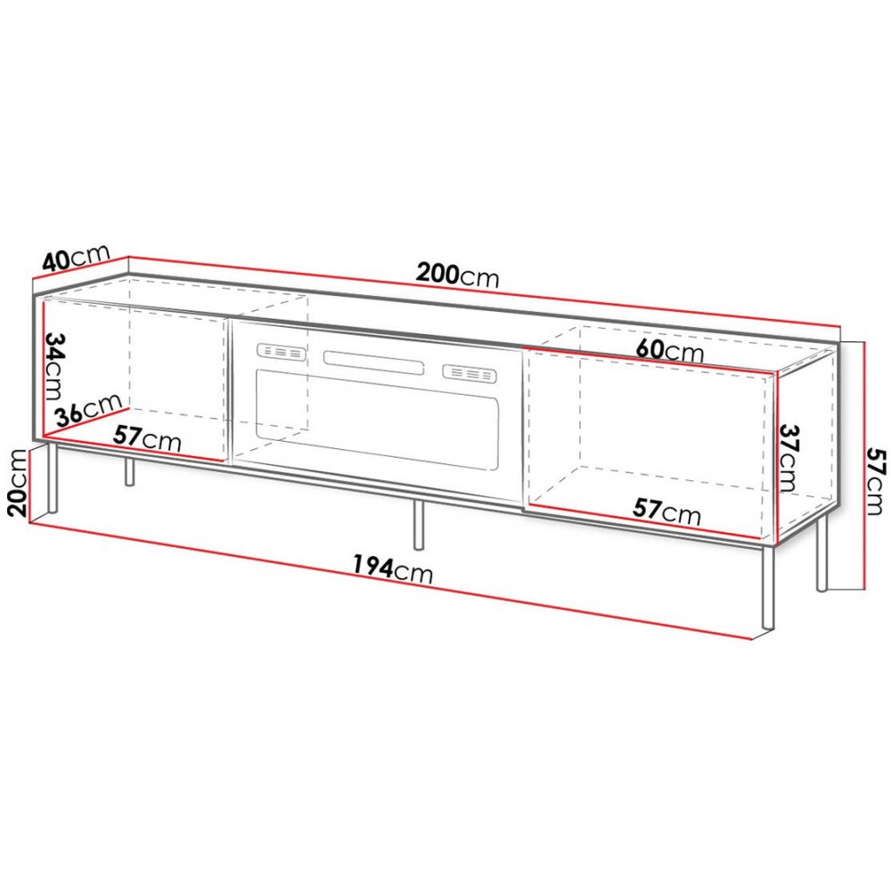 Έπιπλο τηλεόρασης Slide Plus-Leuko-Mauro