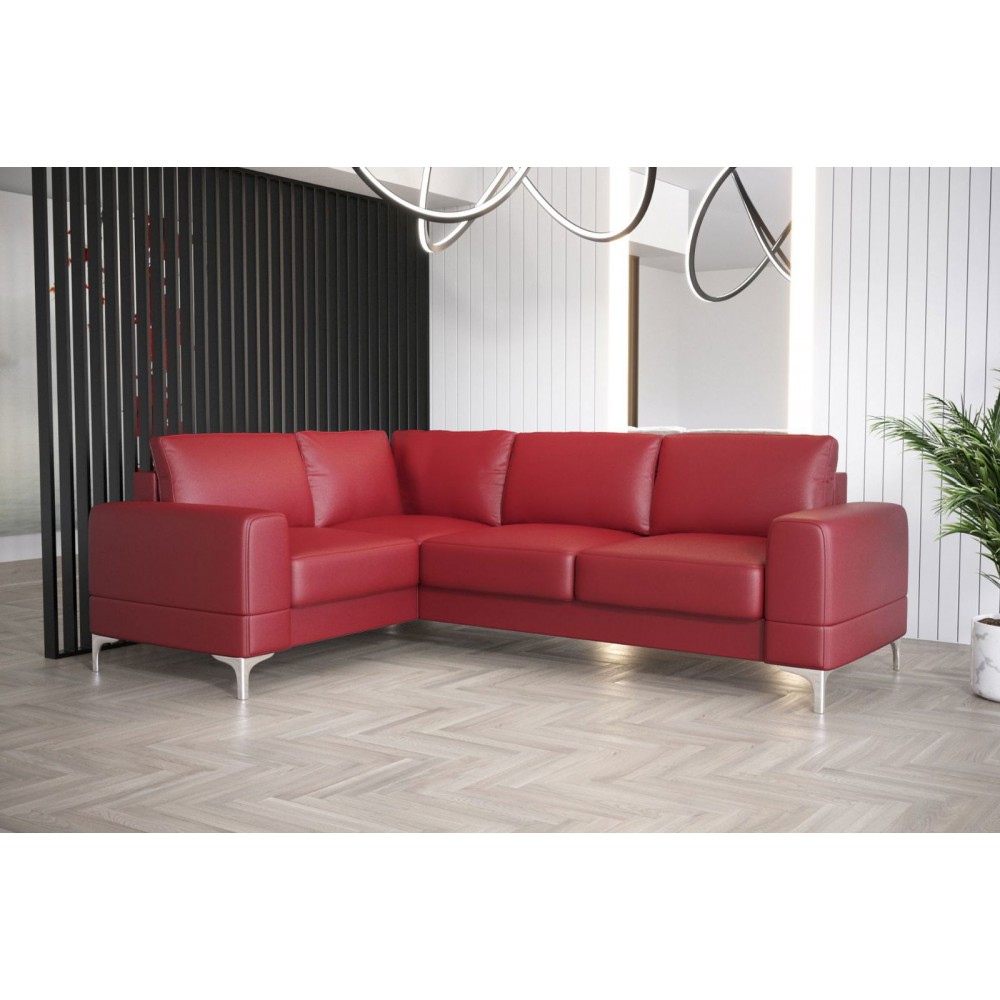 Γωνιακός καναπές Radial LTHR-Kokkino-Αριστερή