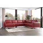 Γωνιακός καναπές Radial Max II LTHR-Kokkino-Αριστερή