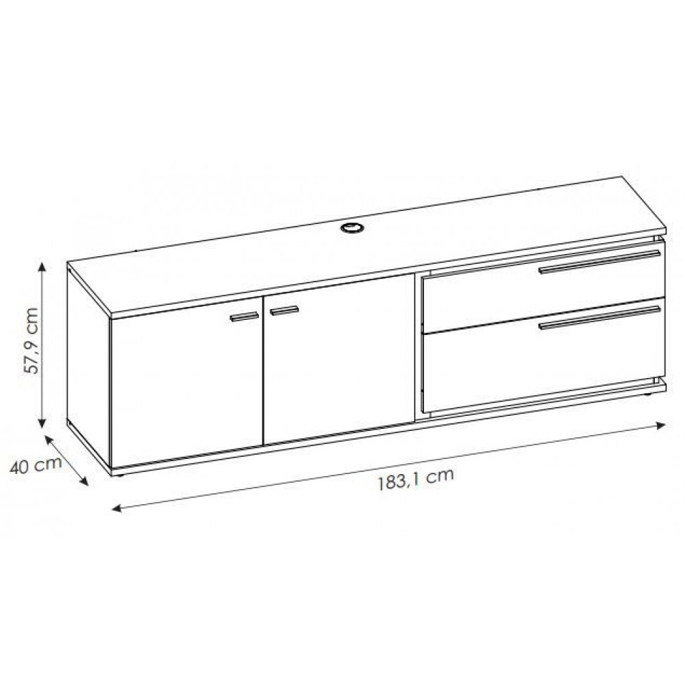 Έπιπλο τηλεόρασης Inala 2D2S
