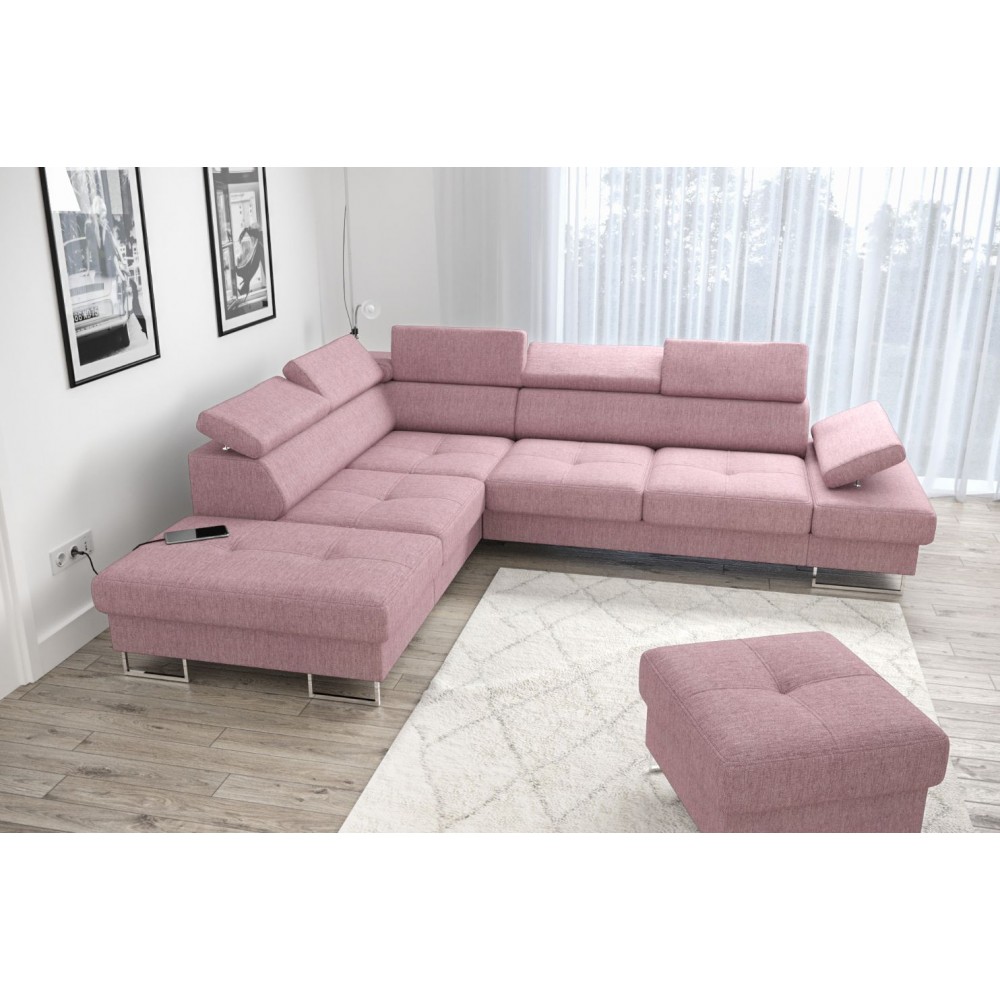 Γωνιακός καναπές Gelito-Roz-Αριστερή